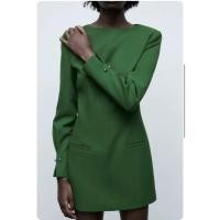 ราคา New Zara tailored mini dress สีเขียว (20883679650)