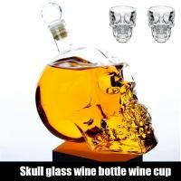 ราคา 1000ML High-end Creative Skull Glass Whisky Vodka Wine Crystal Bottle Spirits Cups Transparent Wine Drinking Cups Bar Ho (29513992436)