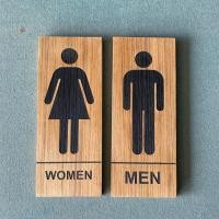 ราคา ป้ายห้องน้ำ แกะสลักด้วยเลเซอร์ ป้ายห้องน้ำ ป้ายไม้สักแกะสลักข้อความ หรือรูปภาพ ป้ายสัญลักษณ์ แกะสลัก 1 ด้าน ป้ายไม้ (19872660008)