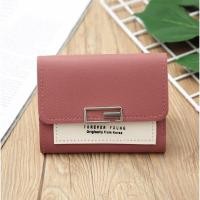 ราคา พร้อมส่ง กระเป๋าสตางค์ใบสั้น สีอิฐ/ สีเทา (9906488667)