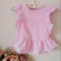 ราคา เสื้อลูกไม้เด็ก สีชมพู ลายลูกไม้น่ารักๆ ปลายระบาย แขนระบาย (5841748598)