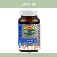 ราคา Banner Protein Fish Oil Vitamin B แบนเนอร์ โปรตีน ไฮ บี น้ำมันปลา [30 แคปซูล][น้ำเงิน ][Banner Bright เดิม] (12098995979)