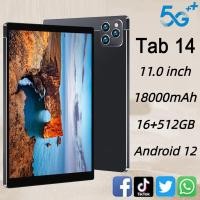 ราคา Tablet 14 11 inch Full Screen 16+512GB Tablet Android Wifi 5G Dual SIM Android Learning Tablet COD (40902161414)