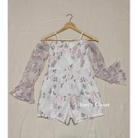 ราคา ชุดเดรสกางเกงสั้นลูกไม้สายเดี่ยว แขนซีทรู(งานป้ายAmmy) (22014979645)