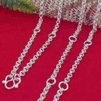 ราคา สร้อยคอเงินแท้92.5 สร้อยคอห้อยพระ3/5 องค์ (ลายห่วงคู่) ขนาด4มิล งานเงินแท้จังหวัดนครศรีธรรมราช (28472211073)