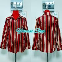 ราคา เสื้อเชิ๊ตแขนยาว พิมพ์ลายทาง สีแดง (12471929211)