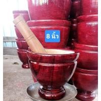 ราคา ครกไม้พร้อมสากขนาด8นิ้ว (24696222546)