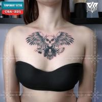 ราคา [ซีเอสเอ][HB-221] รอยสักชั่วคราว รอยสักชั่วคราว หน้าอก กลับ ผู้ชายและผู้หญิง นกฮูก (29643907838)