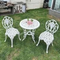 ราคา โต๊ะเก้าอี้ สวนกลางแจ้งโต๊ะเก้าอี้โต๊ะน้ําชาเก้าอี้หล่ออลูมิเนียมโต๊ะกาแฟขนาดเล็กสามชิ้นชุดที่เดินทางมาพักผ่อนรวมกันเก้าอี้เหล็กระเบียง 59ไม่ (45102515729)