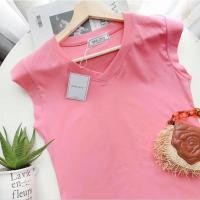 ราคา เสื้อยึดแขนล้ำคอวีสีพาสเทล (23564273253)