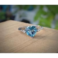 ราคา แหวนพลอยหัวใจBlueTopazสีฟ้าเงิน925 (12413804981)