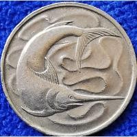 ราคา เหรียญ​สิงคโปร์​ Singapore, 20 Cents, (รุ่น​เก่า​ปลา), ใช้แล้ว, #3141 (27916669553)