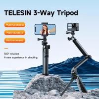 ราคา TELESIN 3 ways Selfie Stick with Tripod Hand Grip Pole for GoPro Insta360 DJI Action Phone Action Camera Accessories (20161329482)