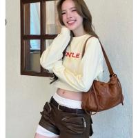 ราคา กระเป๋าสะพายไหล่ หนังนิ่ม ขนาด 14 นิ้ว ใบใหญ่สีน้ำตาล rate item (57400244128)