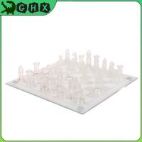 ราคา BlowGentlyWind 1Set Craft Crystal Glass Chess Set กระดานหมากรุกอะคริลิค Anti-broken Elegant Glass Chess Pieces Board Game Family Chess Game BGW (53254929588)