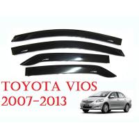 ราคา (4ชิ้น) กันสาดประตู รถยนต์ โตโยต้า วีออส ปี 2007-2012 สีดำ Toyota Vios Sedan Windshield Visor กันลม กันฝน กันสาดรถยนต์ (1849865934)
