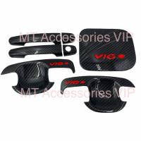 ราคา VIGO VIGO CHAMP เบ้ากันรอย ครอบมือจับ ครอบฝาถัง รุ่นแค็บ ลายแคปล่าโลโก้แดง (43906578358)