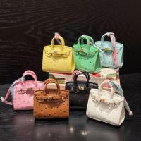 ราคา รูปแบบหนังนกกระจอกเทศ Perkin กระเป๋ามินิสําหรับ Apple AirPods 1 2 3rd Pro 2 สีทึบจี้พวงกุญแจกระเป๋าเก็บมัลติฟังก์ชั่นเคสป้องกันการหล่นพร้อมเชือกเส้นเล็ก (42702877884)