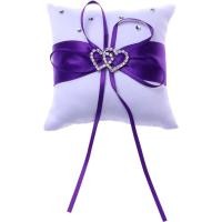 ราคา หมอนแหวนแต่งงาน, 4 x 4 นิ้วสีม่วงแหวนเจ้าสาว Bearer ผู้ถือเบาะหัวใจคู่แหวนแต่งงานกล่องอุปกรณ์จัดงานแต่งงานอุปกรณ์ตกแต่ง (51652562329)