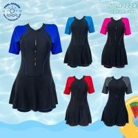 ราคา Poolaround ชุดว่ายน้ำผู้ใหญ่ บอดี้สูท แบบกระโปรงกางเกง แขนสั้นขาสั้น 42224 ชุดว่ายน้ำคนอวบ ชุดว่ายน้ำคนอ้วน (21895427921)