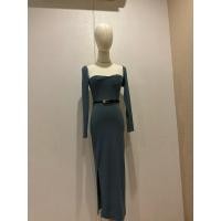 ราคา เดรสไหมพรมผ้าร่องสีฟ้า (28806889772)