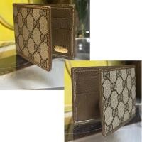 ราคา กระเป๋าสตางค์ใบสั้น GUC️CI wallet Canvas Leather ลาย GG Monogram Made in Italy สินค้ารับประกันแท้ (27063541624)