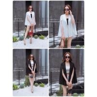 ราคา FK : Blazer เสื้อคลุม เบลเซอร์ ผ่า แขน ไม่มี กระดุม ใส่คลุม เกร๋ๆ ต้องมีน้า… (25013583961)