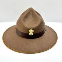 ราคา หมวกปีกแบบสักหลาด หมวกลูกเสือครู แบบผ้าสักหลาด แบบสาน หมวกปีก ทรงคาวบอย พร้อมเข็มติดหมวก (47402898543)