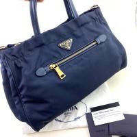 ราคา กระเป๋า Prada มือสอง สี Navy blue ของแท้ % (19579402801)