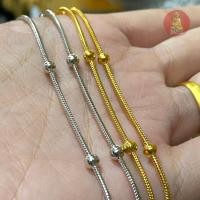 ราคา สร้อยสแตนเลสแท้ ลายกระดูกงูคั่นเม็ดกลม สีสแตนเลส และ สีทองเลเซอร์ (23576205421)
