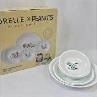 ราคา [Corelle] Snoopy Brunch Plate Set 5P หรือ 2-Person Brunch ชุดอาหารเย็น (7P) (40328155254)