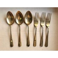 ราคา ช้อนทองเหลือง มือสอง ช้อนส้อมทองเหลือง ช้อนโบราณ ขนาด 7 นิ้ว (23142364585)