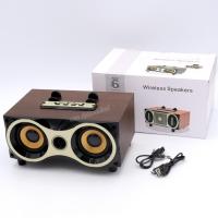 ราคา ลำโพงบลูทูธ XM-6 ลำโพงลายไม้ XM6 Bluetooth ทรงคลาสิค วางมือถือได้ แบตเตอรี่ในตัว เสียงดี เบสแน่น (24108708853)