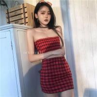 ราคา New in พร้อมส่ง!! เซตเกาะอกสมอค+กระโปรงลายสก็อต (1277038445)