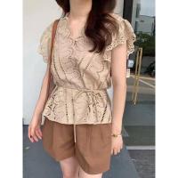 ราคา เสื้อลูกไม้งานฉลุ เสื้อลายฉลุออกงาน (3744670252)