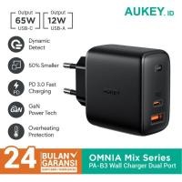ราคา Aukey PA-B3 Wall Charger OMNIA Mix 65W 2 Port PD Charger (29965198122)