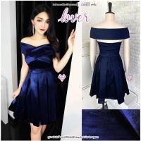 ราคา ชุดออกงาน เดรสออกงาน ชุดราตรี บายเนียร์ เพื่อนเจ้าสาว ผ้าไหม ทรงปาดไหล่ (รหัสM51) (16901186205)