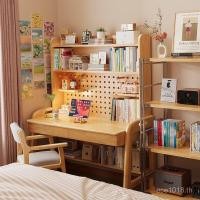 ราคา โต๊ะเรียน นักเรียนมัธยมต้นกับห้องนอนกระดานหลุมชั้นวางหนังสือโต๊ะครัวเรือนนักเรียนมัธยมเด็กโต๊ะเขียนหนังสือไม้เนื้อแข็ (49951697797)