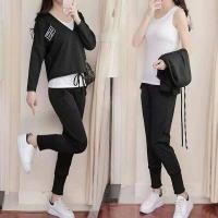 ราคา ชุดเซท3ชิ้น เสื้อกล้ามตัวใน+เสื้อแขนยาว มีหมวกฮูด รูดชาย + กางเกงขายาว จั๊มปลายขา เอวสม็อค กระเป๋า2ข้าง ผ้าสวย งานดี (2030093596)