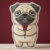 ราคา หมอนไดคัท พิมพ์2ด้าน ตุ๊กตาหมา หมอนสกรีนรูป Ugly Dog 3D Pillow Doll Pug ปั๊ก (53954082108)