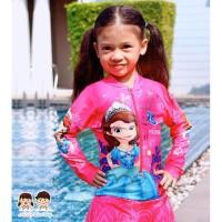 ราคา ชุดว่ายน้ำเด็กผู้หญิง ลายเจ้าหญิงโซเฟีย บอดี้สูทเสื้อแขนยาว กระโปรงกางเกงขาสั้น สีชมพู มาพร้อมหมวกว่ายน้ำและถุงผ้า (1580750756)