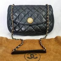 ราคา Chanel Vintage​ flap​ Bag​ Black​ Lambskin​ (7248044310)