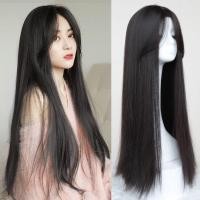 ราคา วิกผมผู้หญิง ผมยาวตรงแสกกลาง วิกผมแสกกลางมีหน้าม้าตรง Women's center parted wig (18707305940)