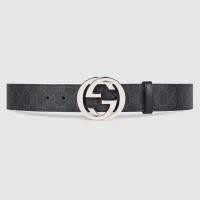 ราคา ️กุชชี่ Gucci GG Interlocking Supreme Belt 4cm เข็มขัดบุรุษ Men's belt (29714103678)
