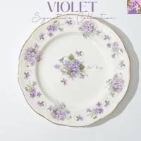ราคา Violet Flamingo จานชามลายดอกไม้สีม่วง Violet Signature Collection วัสดุ Premium Fine Porcelain เกรดคุณภาพ (16891264155)