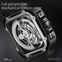 ราคา นาฬิกากลไกอัตโนมัติสำหรับผู้ชาย Mark Fairwhale นาฬิกาทรงสี่เหลี่ยมกันน้ำเรืองแสง Tourbillon (24388304295)