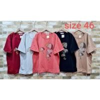 ราคา เสื้อยืด​ cotton.เด้ง​ งานรีดเพชร​ป้าย​ VIVI​ อก​ 46-48 นิ้ว​ยาว​ 28นิ้ว​ 210บาท (14850908240)