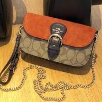 ราคา Coach 5620 Mini Edge Belt Bag In Signature Canvas with Coach Patch กระเป๋าคาดอก