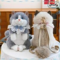 ราคา กระเป๋าเป้สะพายหลังแมวนุ่มฟู ออกแบบเหมือนจริง สำหรับนักเรียน (26293926569)