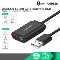 ราคา UGREEN การ์ดเสียง USB ภายนอกอะแดปเตอร์เสียงสเตอริโอ 3.5 มม. สําหรับชุดหูฟังไมโครโฟน PC Windows 10 แล็ปท็อป PS4 PS5 (43877484461)
